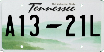TN license plate A1321L