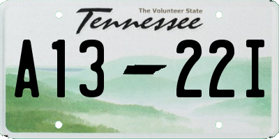TN license plate A1322I