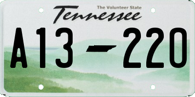 TN license plate A1322O