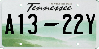 TN license plate A1322Y