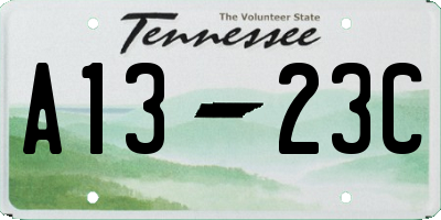 TN license plate A1323C