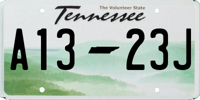 TN license plate A1323J