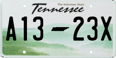 TN license plate A1323X