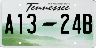 TN license plate A1324B