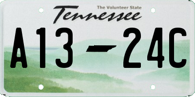 TN license plate A1324C