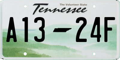 TN license plate A1324F