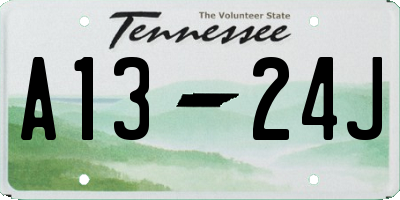 TN license plate A1324J