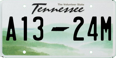 TN license plate A1324M