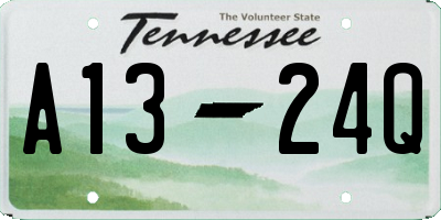 TN license plate A1324Q