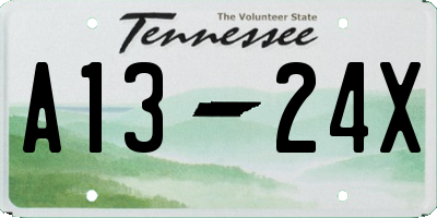 TN license plate A1324X