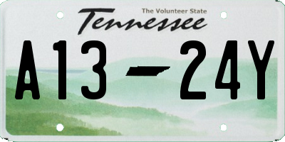 TN license plate A1324Y