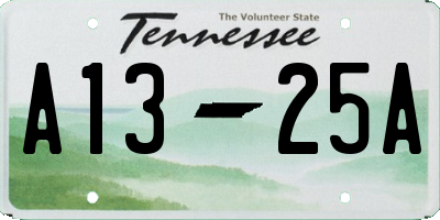 TN license plate A1325A