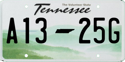 TN license plate A1325G