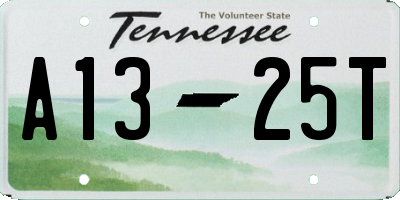 TN license plate A1325T