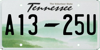 TN license plate A1325U