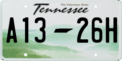 TN license plate A1326H