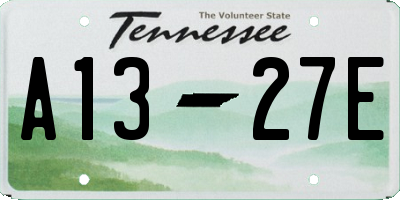 TN license plate A1327E