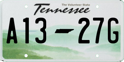 TN license plate A1327G