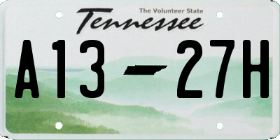TN license plate A1327H