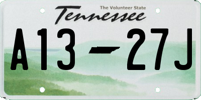 TN license plate A1327J