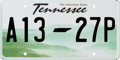 TN license plate A1327P