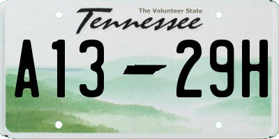 TN license plate A1329H