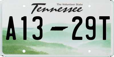 TN license plate A1329T