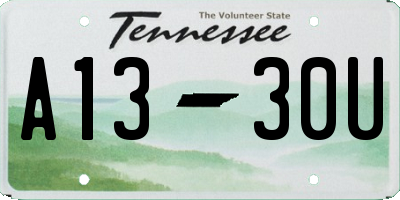 TN license plate A1330U