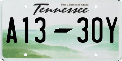 TN license plate A1330Y