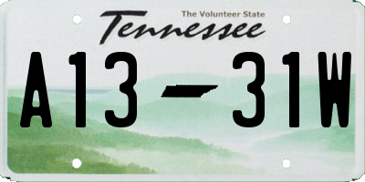 TN license plate A1331W