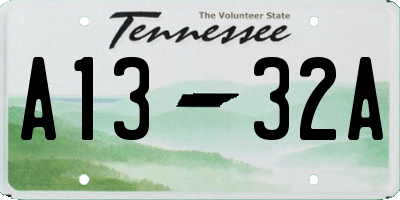 TN license plate A1332A