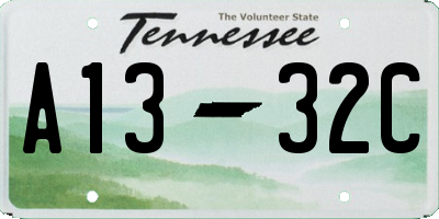 TN license plate A1332C