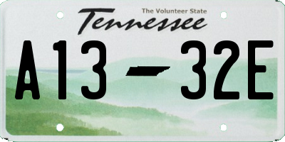 TN license plate A1332E