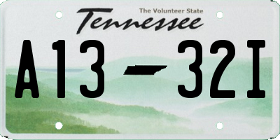 TN license plate A1332I