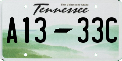 TN license plate A1333C