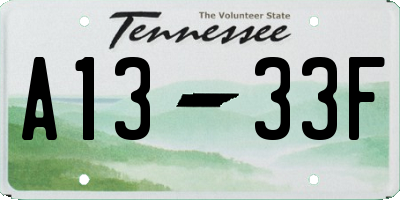 TN license plate A1333F