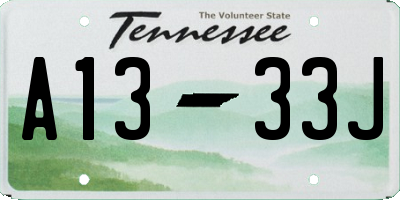 TN license plate A1333J