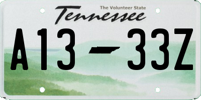 TN license plate A1333Z