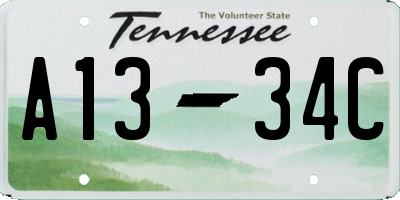 TN license plate A1334C