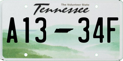 TN license plate A1334F