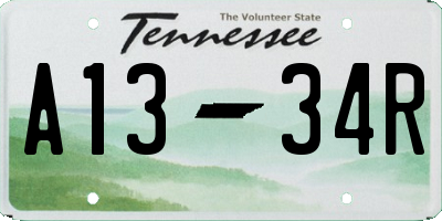 TN license plate A1334R