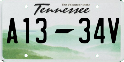 TN license plate A1334V