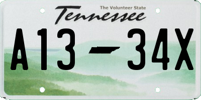 TN license plate A1334X