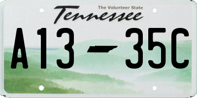 TN license plate A1335C