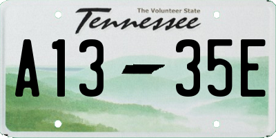 TN license plate A1335E