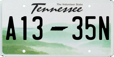 TN license plate A1335N