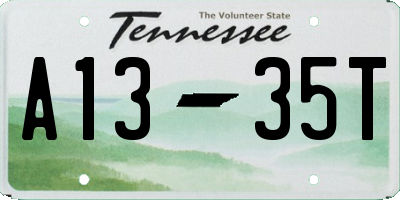 TN license plate A1335T