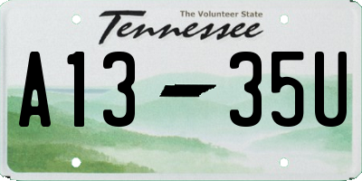 TN license plate A1335U