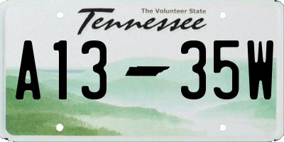 TN license plate A1335W