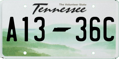 TN license plate A1336C